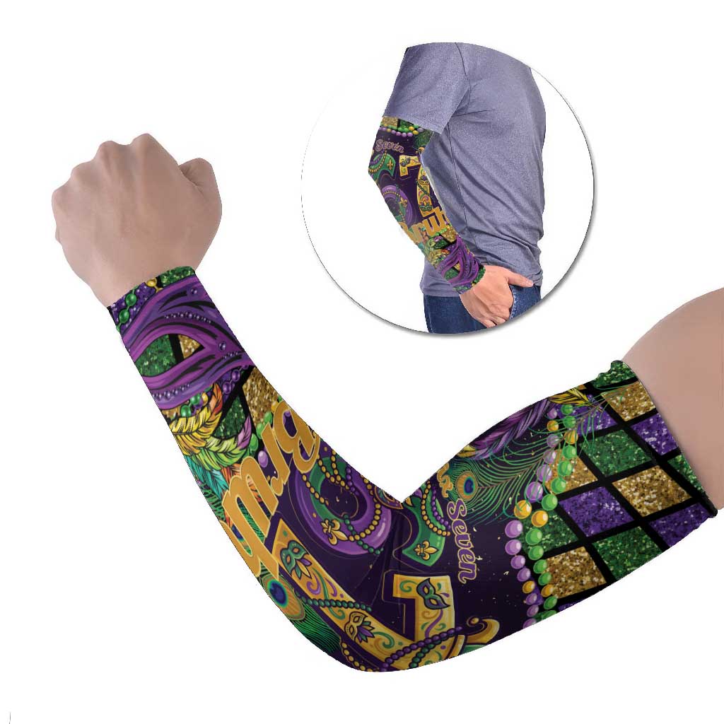 Six Seven Mardi Gras Arm Sleeves 67 Carnival Mask Beads - Wonder Print Shop