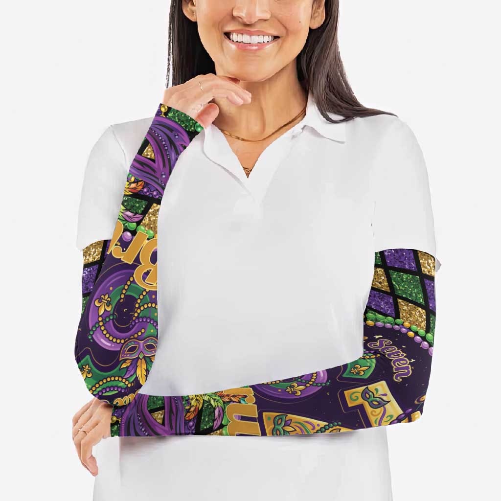 Six Seven Mardi Gras Arm Sleeves 67 Carnival Mask Beads - Wonder Print Shop