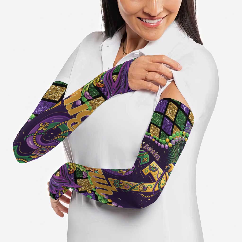 Six Seven Mardi Gras Arm Sleeves 67 Carnival Mask Beads - Wonder Print Shop