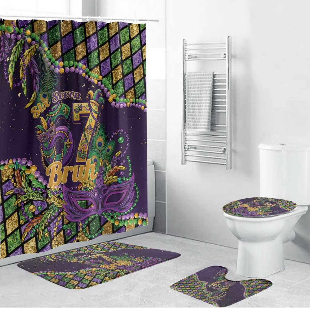 Six Seven Mardi Gras Bathroom Set 67 Carnival Mask Beads - Wonder Print Shop