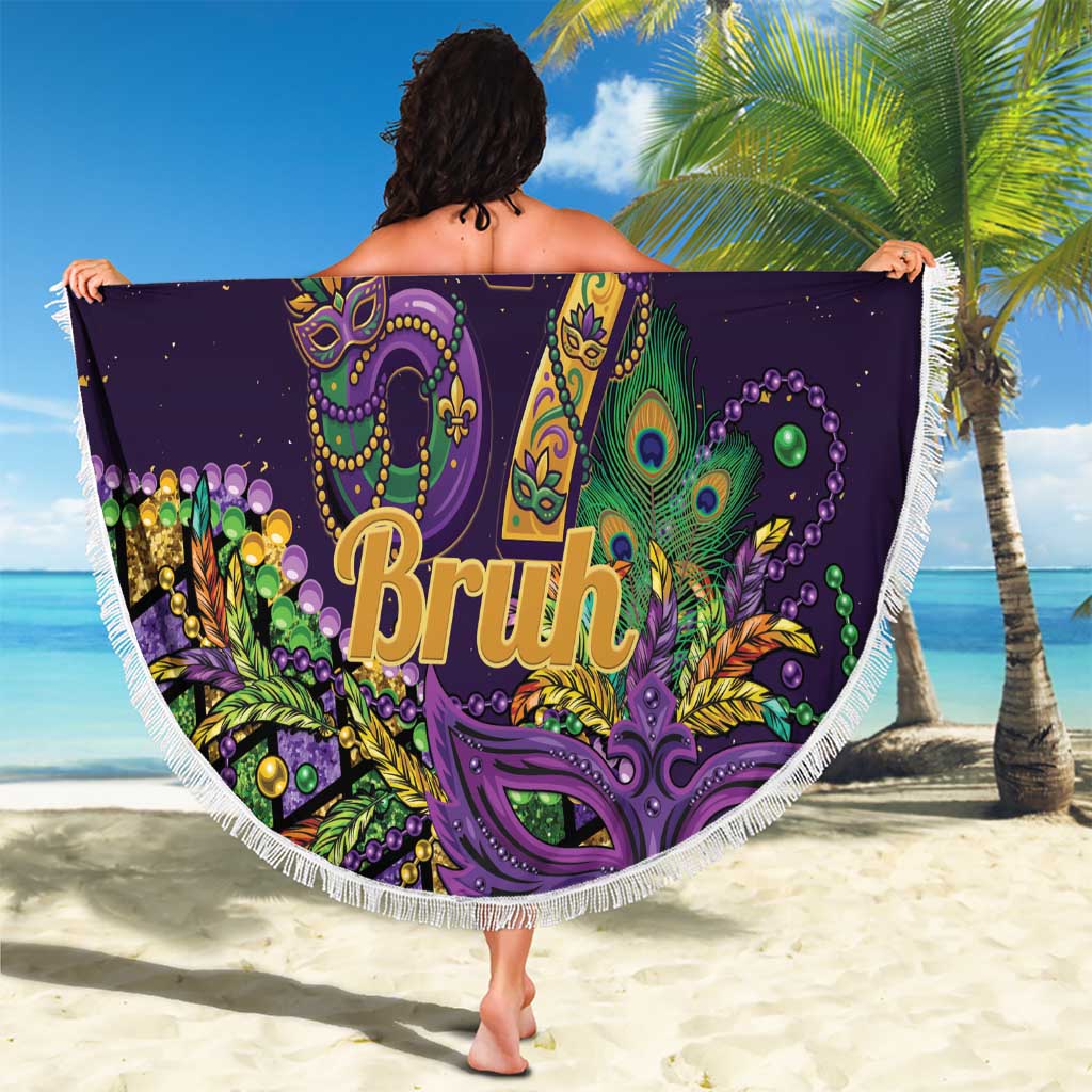 Six Seven Mardi Gras Beach Blanket 67 Carnival Mask Beads - Wonder Print Shop