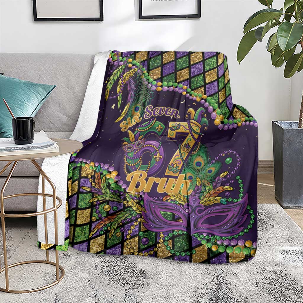 Six Seven Mardi Gras Blanket 67 Carnival Mask Beads - Wonder Print Shop