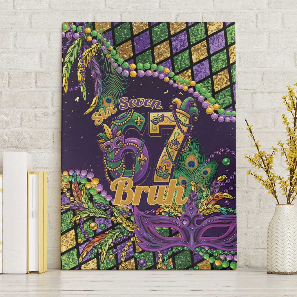 Six Seven Mardi Gras Canvas Wall Art 67 Carnival Mask Beads - Wonder Print Shop