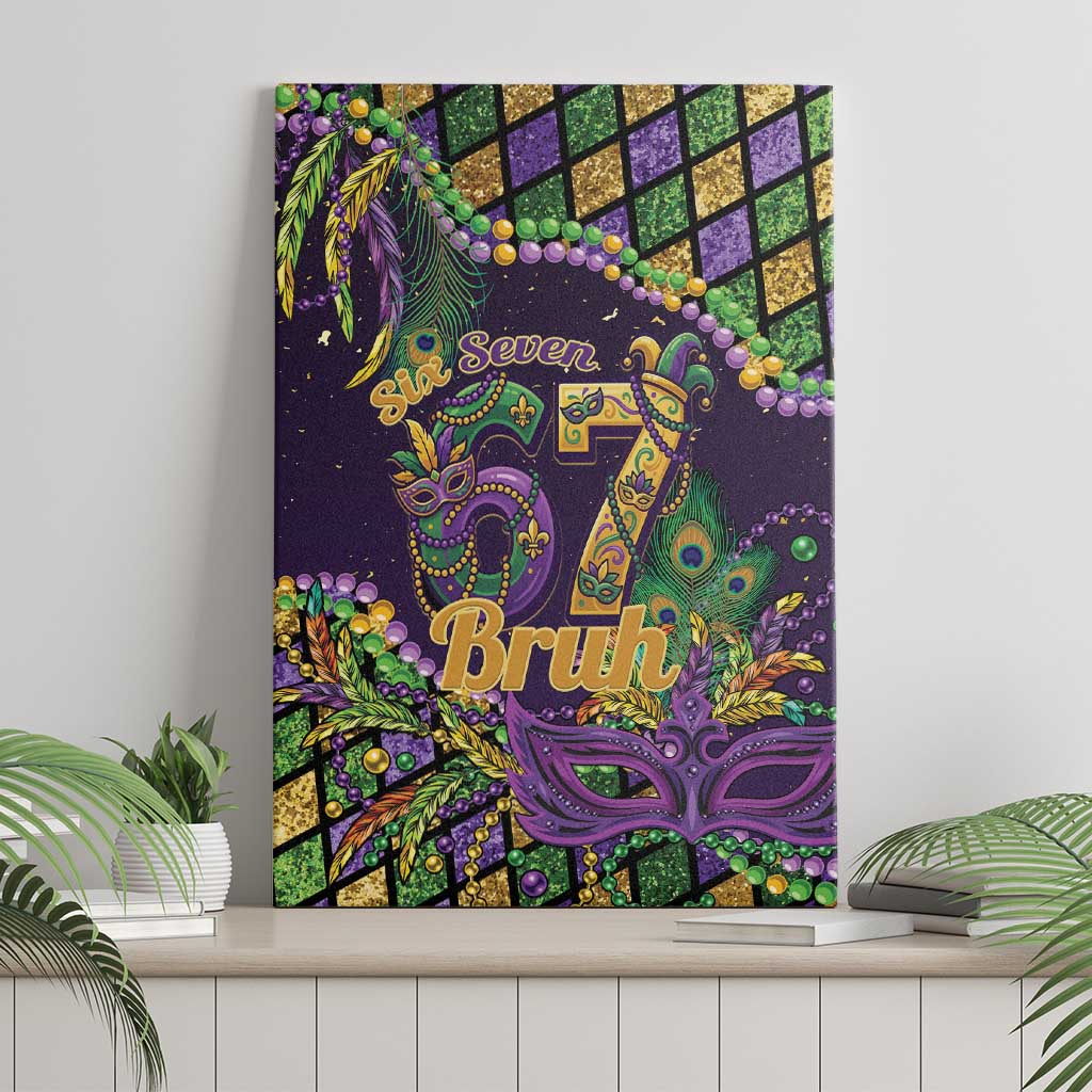 Six Seven Mardi Gras Canvas Wall Art 67 Carnival Mask Beads - Wonder Print Shop