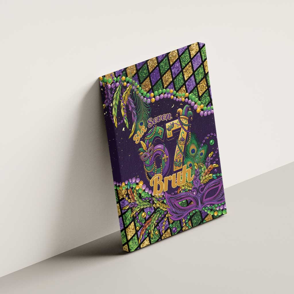Six Seven Mardi Gras Canvas Wall Art 67 Carnival Mask Beads - Wonder Print Shop