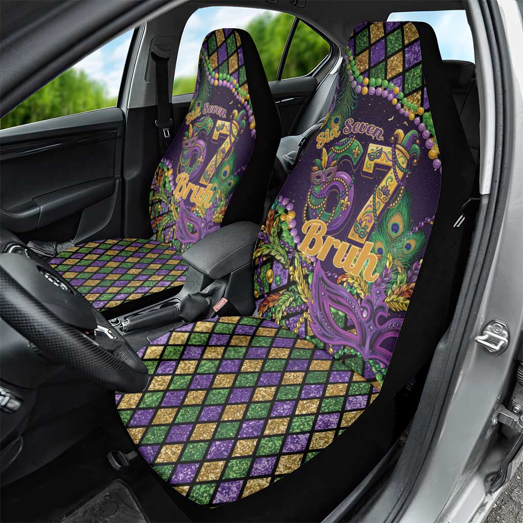 Six Seven Mardi Gras Car Seat Cover 67 Carnival Mask Beads - Wonder Print Shop
