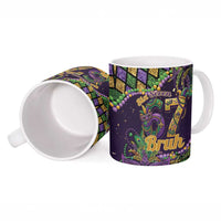 Six Seven Mardi Gras Ceramic Mug 67 Carnival Mask Beads - Wonder Print Shop