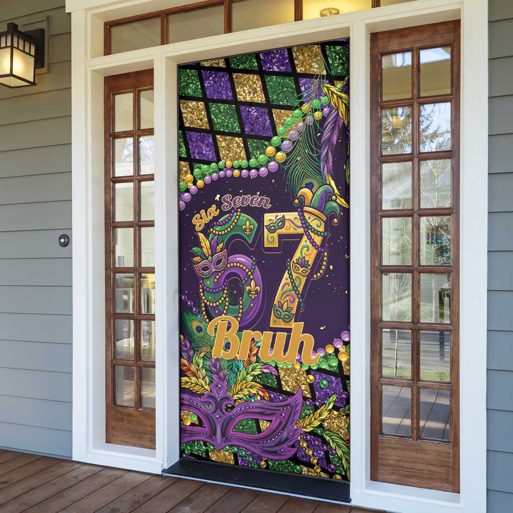 Six Seven Mardi Gras Door Cover 67 Carnival Mask Beads - Wonder Print Shop