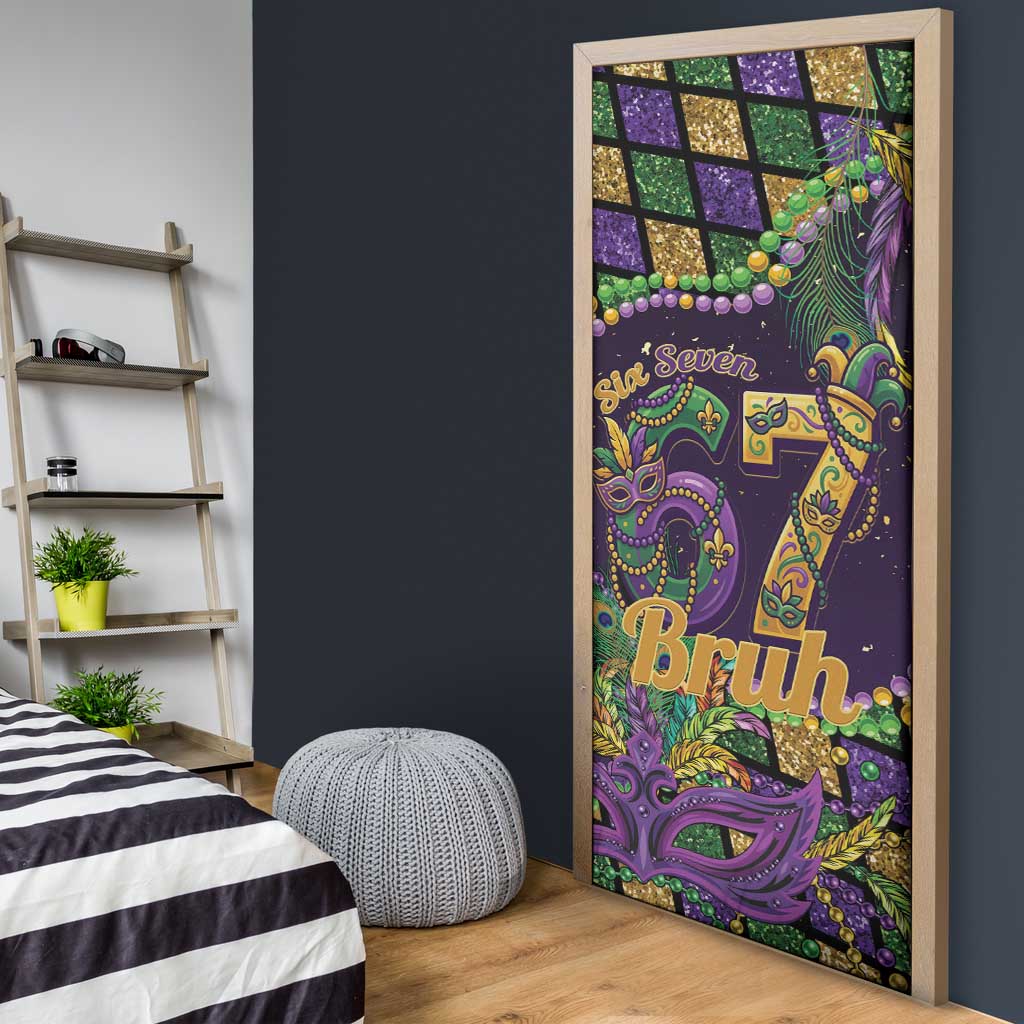 Six Seven Mardi Gras Door Cover 67 Carnival Mask Beads - Wonder Print Shop