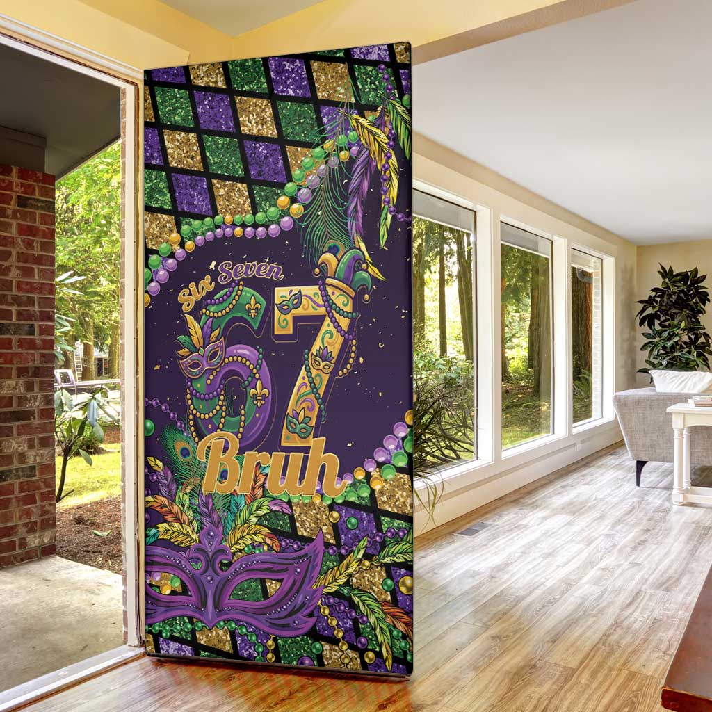 Six Seven Mardi Gras Door Cover 67 Carnival Mask Beads - Wonder Print Shop