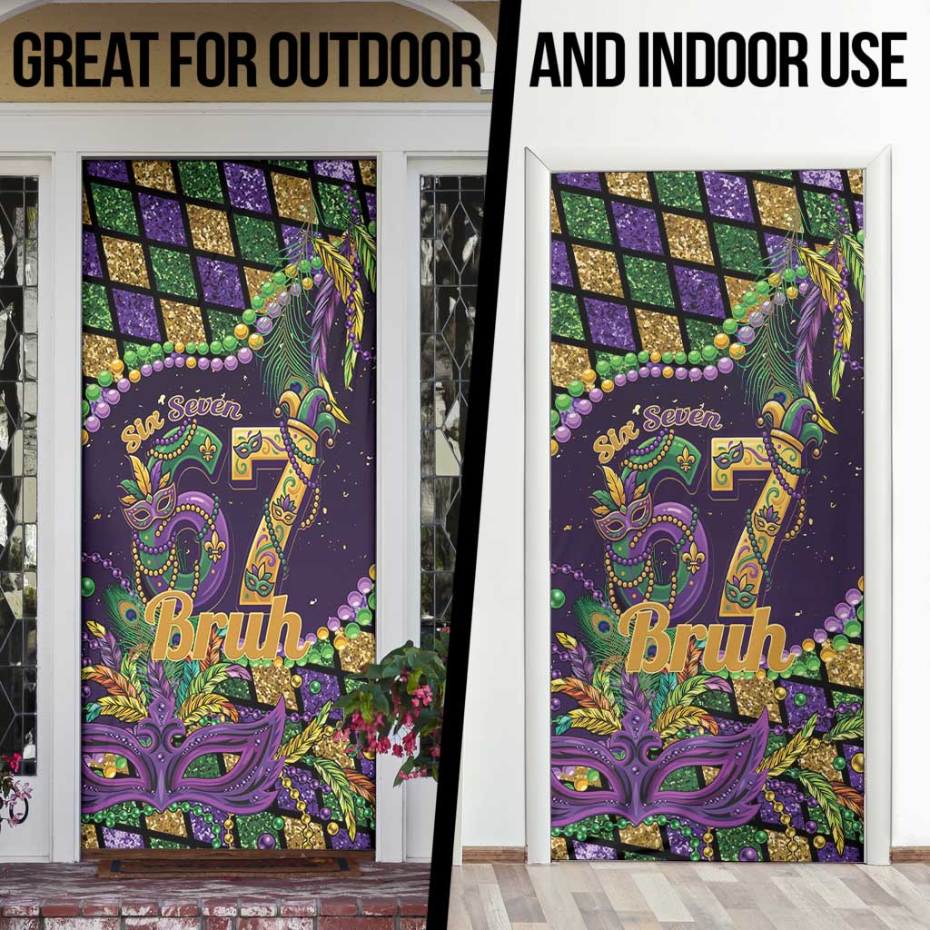 Six Seven Mardi Gras Door Cover 67 Carnival Mask Beads - Wonder Print Shop