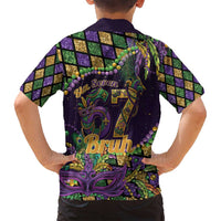 Six Seven Mardi Gras Family Matching Long Sleeve Bodycon Dress and Hawaiian Shirt 67 Carnival Mask Beads - Wonder Print Shop