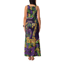 Six Seven Mardi Gras Family Matching Tank Maxi Dress and Hawaiian Shirt 67 Carnival Mask Beads - Wonder Print Shop