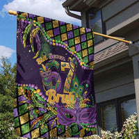 Six Seven Mardi Gras Garden Flag 67 Carnival Mask Beads - Wonder Print Shop