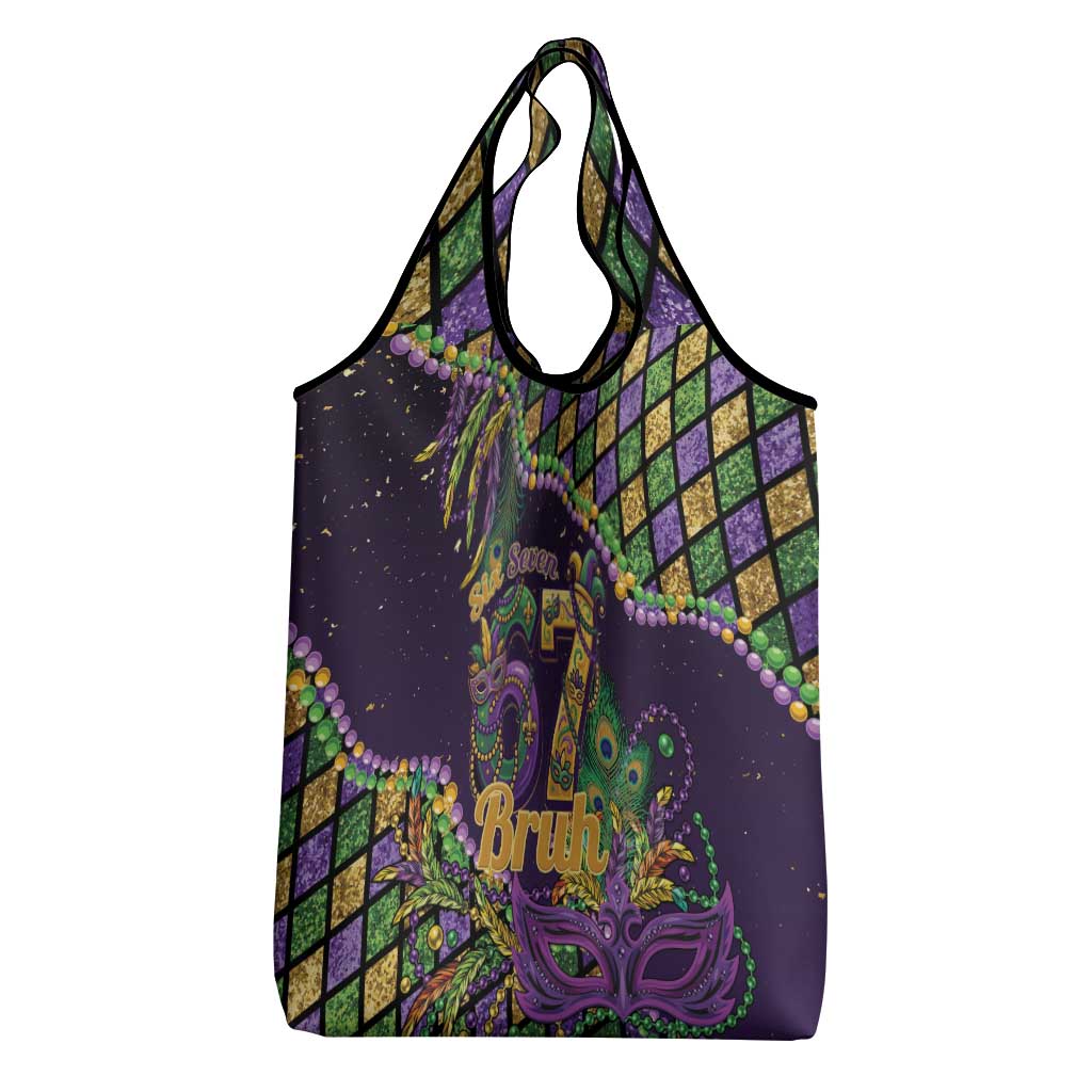 Six Seven Mardi Gras Grocery Bag 67 Carnival Mask Beads - Wonder Print Shop