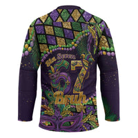 Six Seven Mardi Gras Hockey Jersey 67 Carnival Mask Beads - Wonder Print Shop