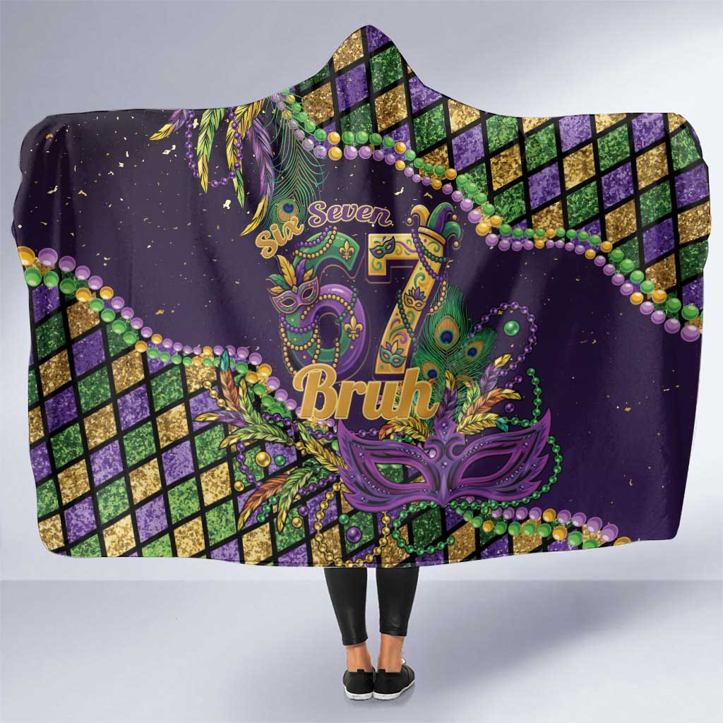 Six Seven Mardi Gras Hooded Blanket 67 Carnival Mask Beads - Wonder Print Shop