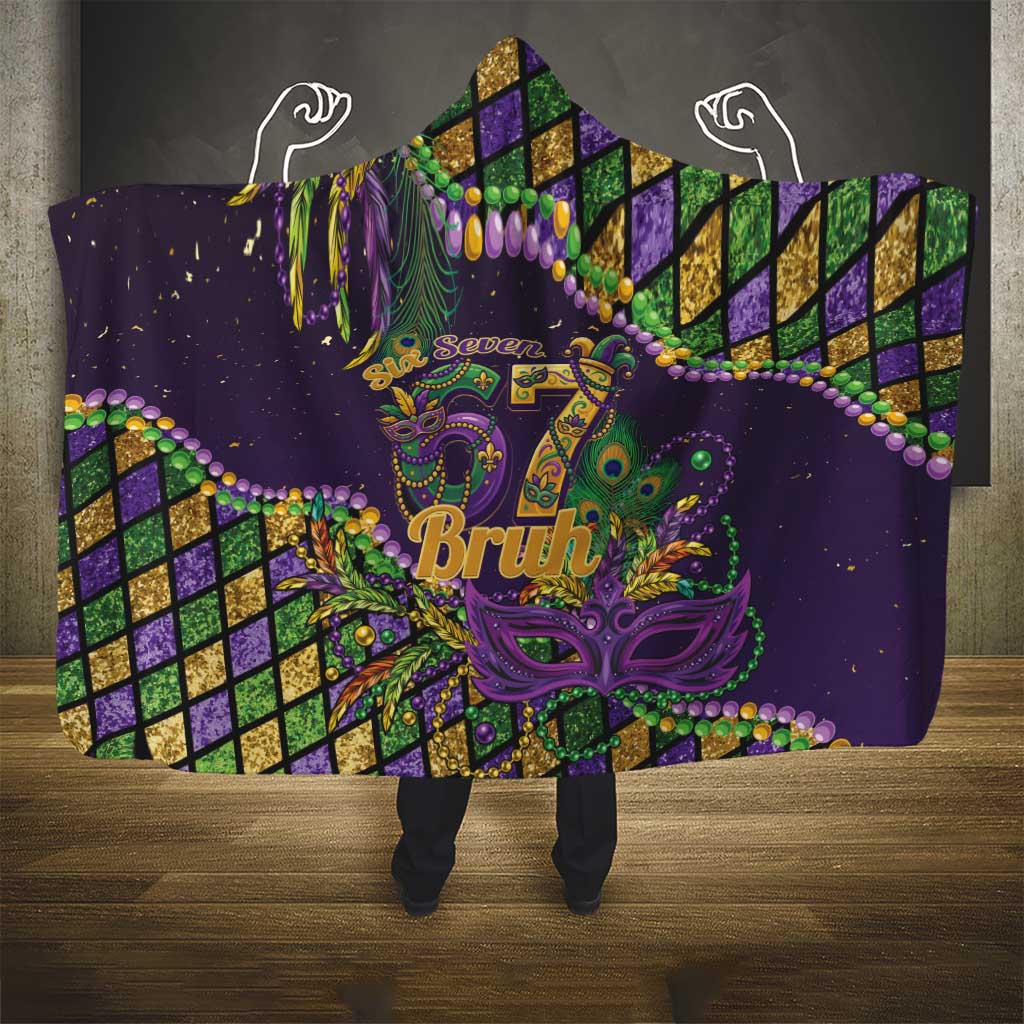 Six Seven Mardi Gras Hooded Blanket 67 Carnival Mask Beads - Wonder Print Shop