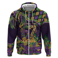 Six Seven Mardi Gras Hoodie 67 Carnival Mask Beads - Wonder Print Shop