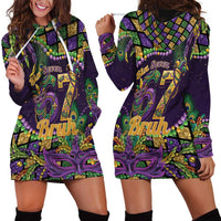 Six Seven Mardi Gras Hoodie Dress 67 Carnival Mask Beads - Wonder Print Shop