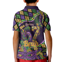 Six Seven Mardi Gras Kid Polo Shirt 67 Carnival Mask Beads - Wonder Print Shop