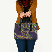 Six Seven Mardi Gras Leather Bag 67 Carnival Mask Beads - Wonder Print Shop