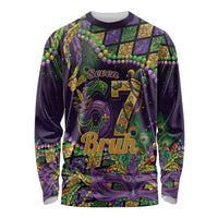 Six Seven Mardi Gras Long Sleeve Shirt 67 Carnival Mask Beads - Wonder Print Shop