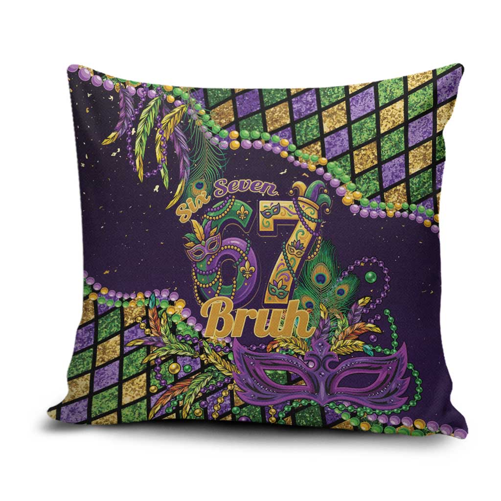 Six Seven Mardi Gras Pillow Cover 67 Carnival Mask Beads - Wonder Print Shop