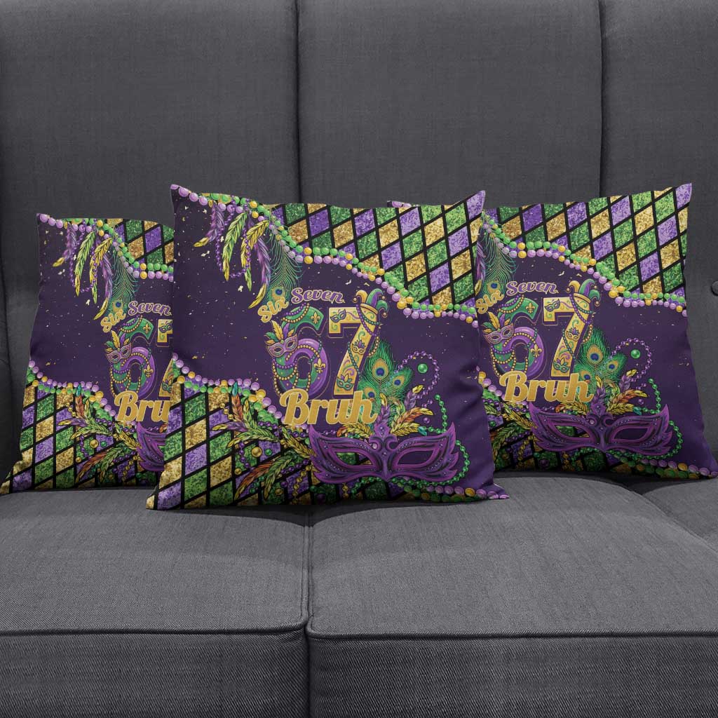 Six Seven Mardi Gras Pillow Cover 67 Carnival Mask Beads - Wonder Print Shop