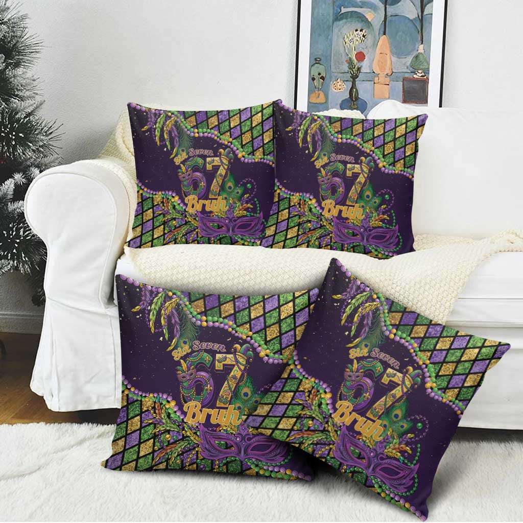 Six Seven Mardi Gras Pillow Cover 67 Carnival Mask Beads - Wonder Print Shop