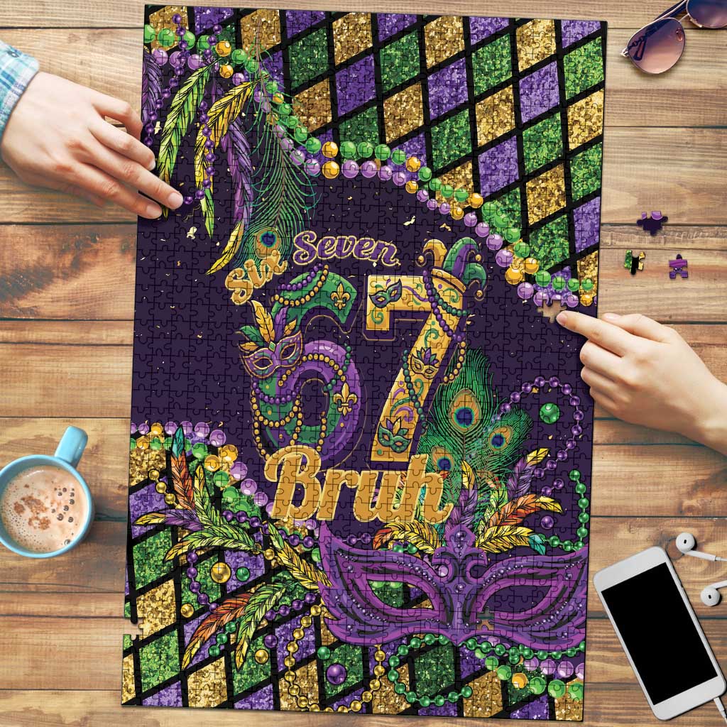Six Seven Mardi Gras Puzzle 67 Carnival Mask Beads - Wonder Print Shop