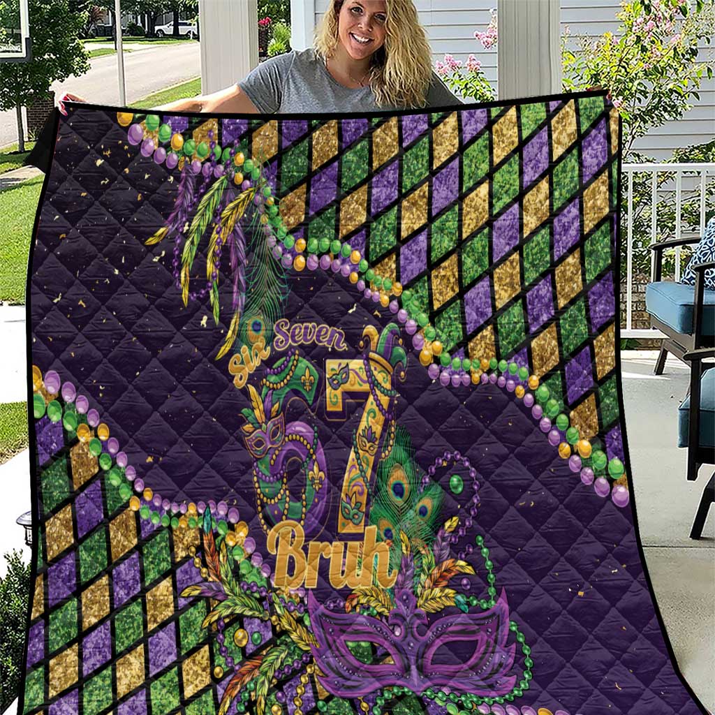 Six Seven Mardi Gras Quilt 67 Carnival Mask Beads - Wonder Print Shop