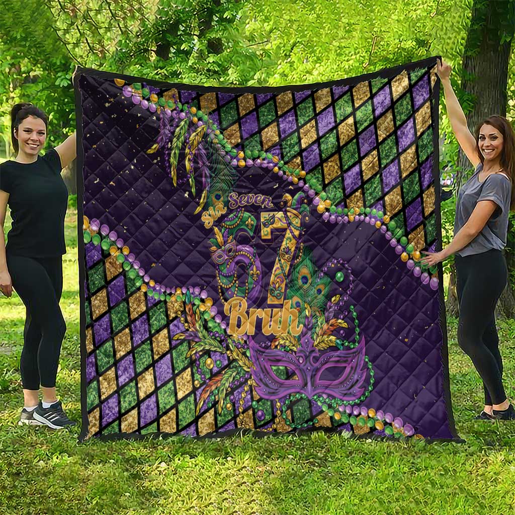 Six Seven Mardi Gras Quilt 67 Carnival Mask Beads - Wonder Print Shop