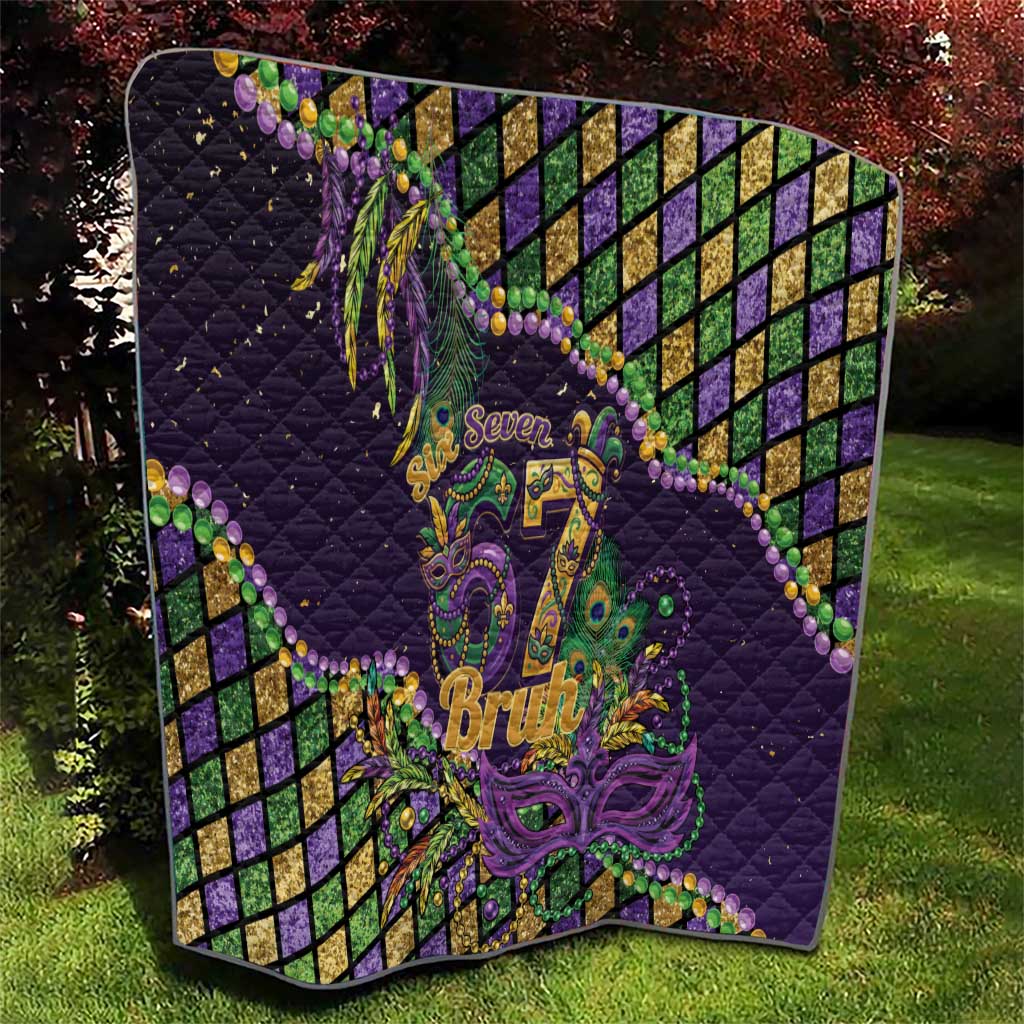 Six Seven Mardi Gras Quilt 67 Carnival Mask Beads - Wonder Print Shop