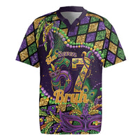 Six Seven Mardi Gras Rugby Jersey 67 Carnival Mask Beads - Wonder Print Shop