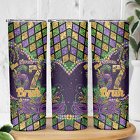 Six Seven Mardi Gras Skinny Tumbler 67 Carnival Mask Beads - Wonder Print Shop
