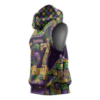 Six Seven Mardi Gras Sleeveless Hoodie 67 Carnival Mask Beads - Wonder Print Shop