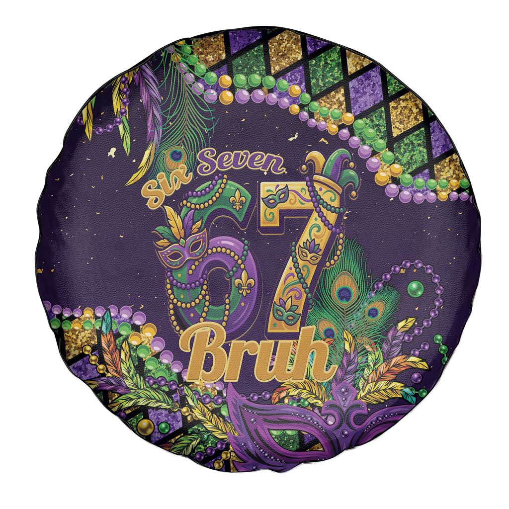 Six Seven Mardi Gras Spare Tire Cover 67 Carnival Mask Beads - Wonder Print Shop