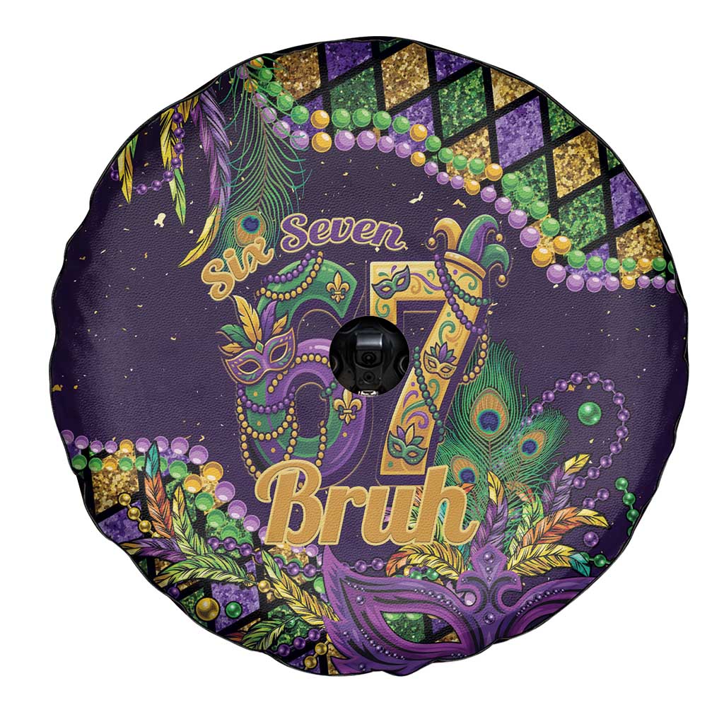 Six Seven Mardi Gras Spare Tire Cover 67 Carnival Mask Beads - Wonder Print Shop