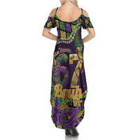 Six Seven Mardi Gras Summer Maxi Dress 67 Carnival Mask Beads - Wonder Print Shop