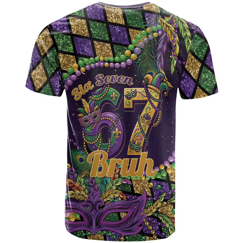 Six Seven Mardi Gras T Shirt 67 Carnival Mask Beads - Wonder Print Shop