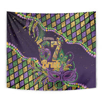 Six Seven Mardi Gras Tapestry 67 Carnival Mask Beads - Wonder Print Shop
