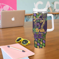 Six Seven Mardi Gras Tumbler With Handle 67 Carnival Mask Beads - Wonder Print Shop