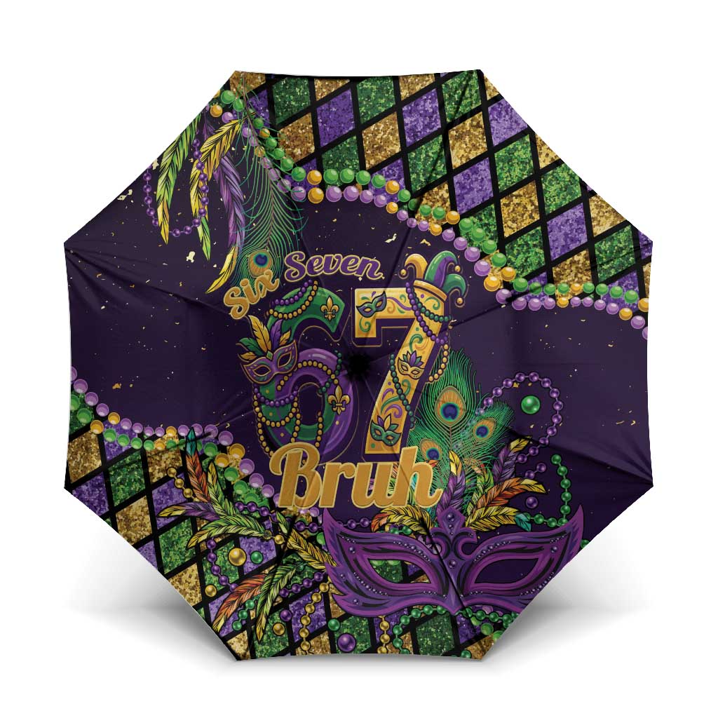 Six Seven Mardi Gras Umbrella 67 Carnival Mask Beads - Wonder Print Shop