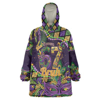 Six Seven Mardi Gras Wearable Blanket Hoodie 67 Carnival Mask Beads - Wonder Print Shop