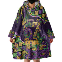Six Seven Mardi Gras Wearable Blanket Hoodie 67 Carnival Mask Beads - Wonder Print Shop