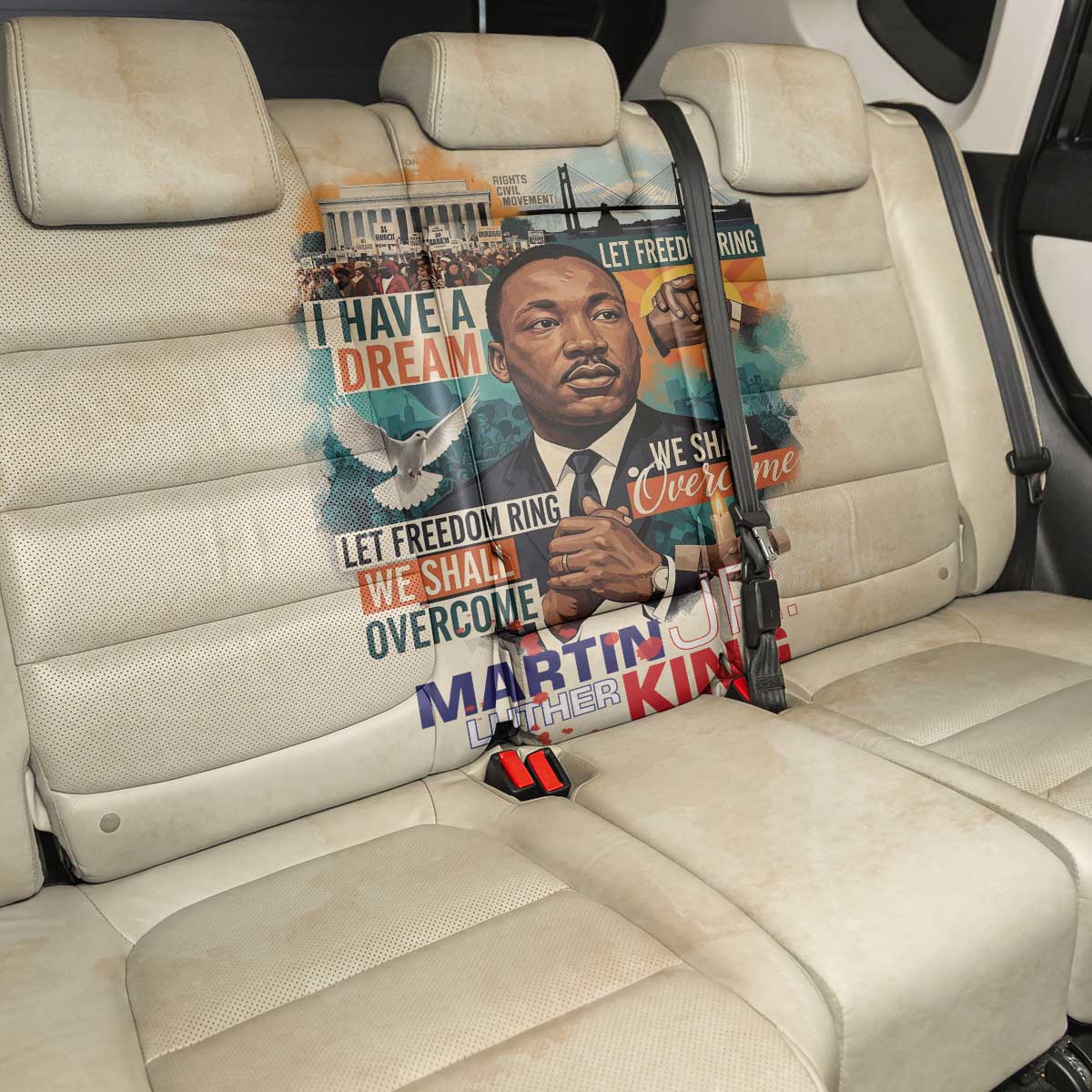 Martin Luther King MLK Back Car Seat Cover I Have a Dream Vintage Art - Wonder Print Shop