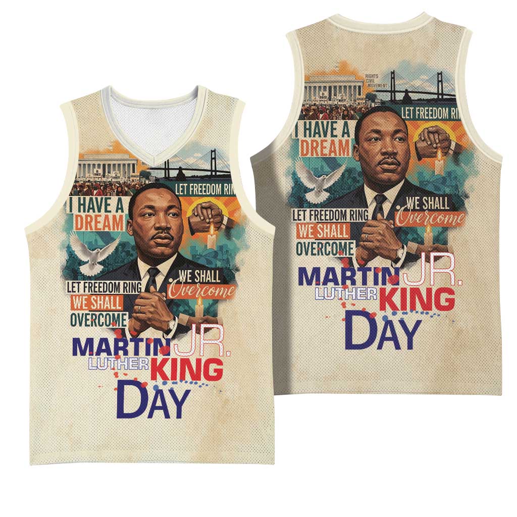 Martin Luther King MLK Basketball Jersey I Have a Dream Vintage Art - Wonder Print Shop