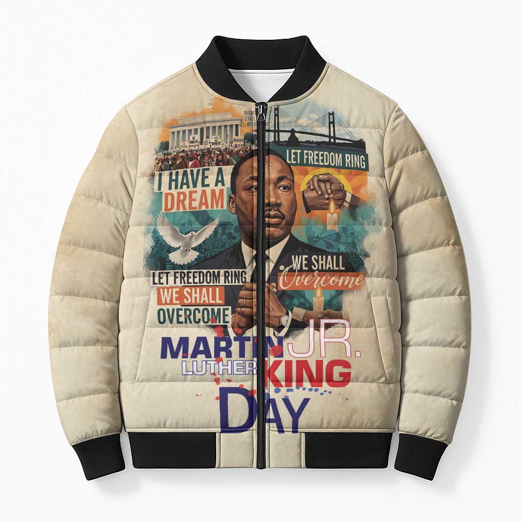 Martin Luther King MLK Bomber Puffer Jacket I Have a Dream Vintage Art - Wonder Print Shop