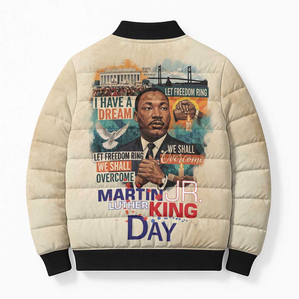Martin Luther King MLK Bomber Puffer Jacket I Have a Dream Vintage Art - Wonder Print Shop